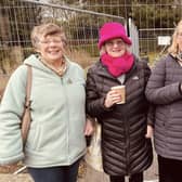 Supporters celebrating the Rose Garden Cafe in Graves Park, Sheffield reopening as a takeaway in December 2022. Picture: Andy Kershaw 