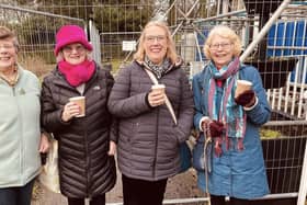Supporters celebrating the Rose Garden Cafe in Graves Park, Sheffield reopening as a takeaway in December 2022. Picture: Andy Kershaw 