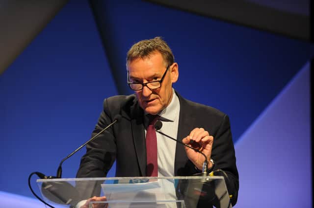 Lord Jim O'Neil speaking at The Great Northern Conference 2019 at New Dock, Royal Armouries in Leeds. Picture Tony Johnson.