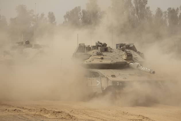 Israeli tanks move near the border with the Southern Gaza Strip on May 25. PIC Amir Levy/Getty Images