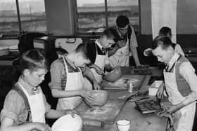 Pupils of Morley School in cookery class in October 1937.