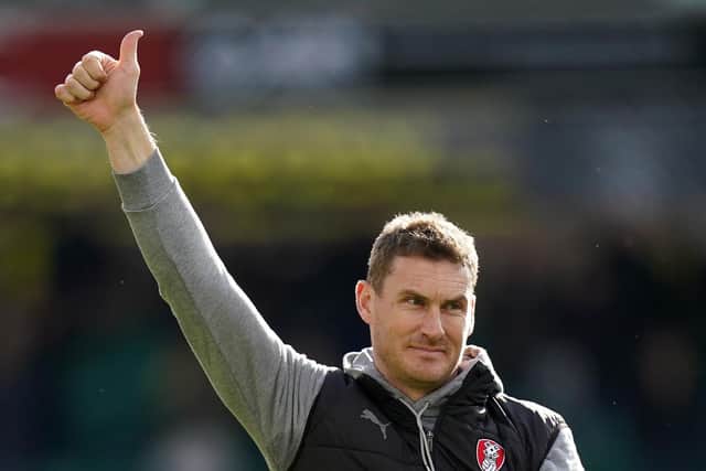 Thumbs up: Rotherham United manager Matt Taylor after the Sky Bet Championship match at Carrow Road, Norwich. (Picture: Adam Davy/PA)