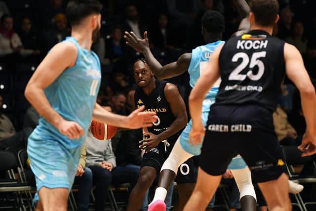 Sheffield Sharks' Devearl Ramsey looks for a way through against Surrey Scorchers (Picture: Jonathan Gawthorpe)