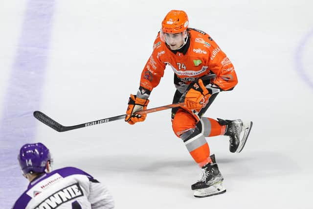 IN THE FRAME: Brandon Whistle is hoping to make his competitive debut for Great Britain this week in Cardiff having returned from a six-week injury lay-off for Sheffield Steelers at the weekend. Picture: Hayley Robert/Steelers Media.