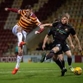 BIG MISS: Bradford City top-scorer Andy Cook, who is suspended for the EFL Trophy semi-final against Wycombe Wanderers. Picture: Bruce Rollinson.