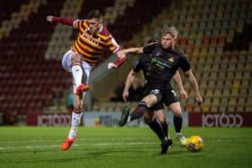 BIG MISS: Bradford City top-scorer Andy Cook, who is suspended for the EFL Trophy semi-final against Wycombe Wanderers. Picture: Bruce Rollinson.