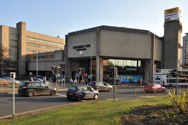 The old Yorkshire Post and Evening Post offices on Wellington Street, built in 1969 and now demolished, had a large archive and library