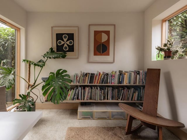 A bright study and a utility and laundry room with a WC complete the ground-floor plan.