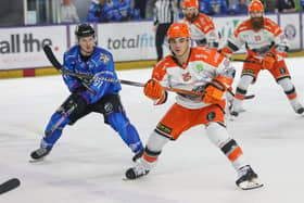 SIDELINED: Import forward Brett Neumann is one of three players Sheffield Steelers currently have out injured. Picture: Mark Ferris/EIHL Media.