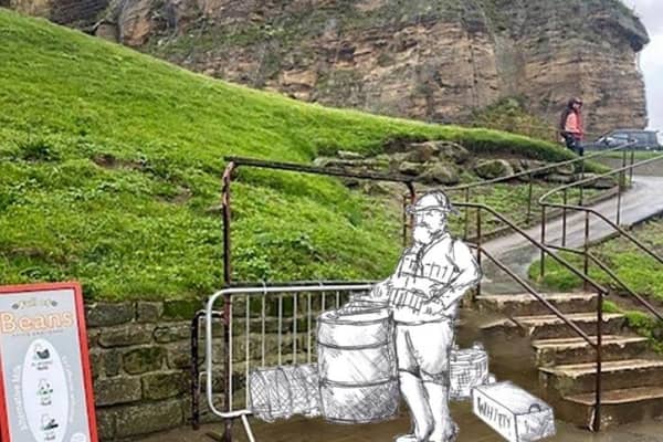 Proposed sculpture of Henry Freeman, Whitby. Artist's impression.