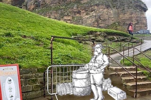 Proposed sculpture of Henry Freeman, Whitby. Artist's impression.