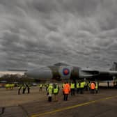 Visitors taking part in a Vulcan runway tour in March