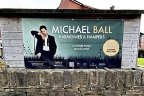 The upcoming Micahel Ball gig at Almondbury Wesleyan Cricket Club in Huddersfield being advertised