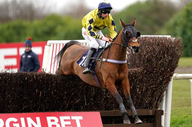 Feature win: Flying Verse ridden by jockey Ned Fox on their way to winning the Virgin Bet Conditional Jockeys' Veterans' Handicap Chase at Doncaster. Picture: Mike Egerton/PA Wire.