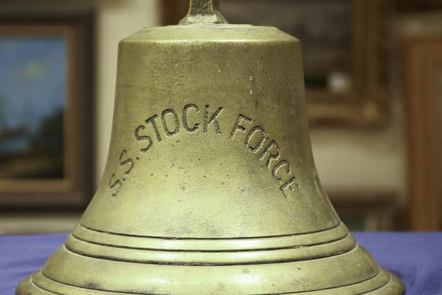 The bell from war ship SS Stock Force that was sunk in 1918 is estimated to fetch between £3,000 and £5,000 at auction.