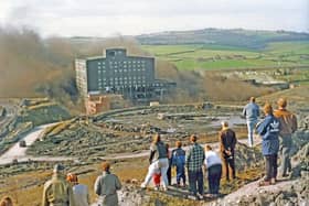 The washing plant at Woolley Colliery is demolished in 1993