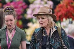 Library image of Dame Joanna Lumley (right) during the RHS Chelsea Flower Show.  Dame Joanna will voice the Christmas ads for Trinity Leeds this year. (Photo by James Manning/PA Wire)