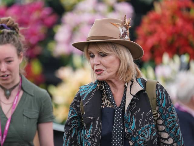 Library image of Dame Joanna Lumley (right) during the RHS Chelsea Flower Show.  Dame Joanna will voice the Christmas ads for Trinity Leeds this year. (Photo by James Manning/PA Wire)