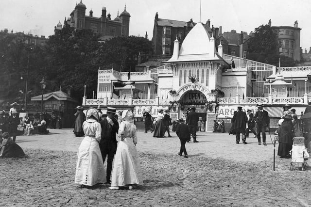 Arcade on the foreshore at Scarborough circa 1913.