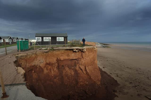 Archive pic: Matthew Fincham from Golden Sands Holiday Park, pictured by one of the homes on the edge..12th September 2019.Picture by Simon Hulme