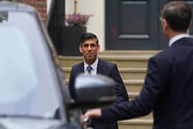 Prime Minister Rishi Sunak leaves the Conservative Party headquarters in central London, after the party suffered council losses in the local elections. Picture date: Friday May 5, 2023. PA Photo. The Tories suffered major losses in Rishi Sunak's first electoral test as Prime Minister, with Labour claiming the results suggest Sir Keir Starmer will be able to replace him in No 10. The Liberal Democrats also made gains as the Tories lost control of a series of councils across England. See PA story POLITICS Elections. Photo credit should read: Stefan Rousseau/PA Wire