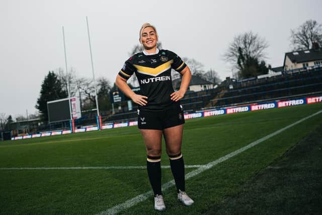 Picture by Alex Whitehead/SWpix.com - 28/03/2023 - Rugby League - Betfred Women's Super League 2023 Launch - Headingley Stadium, Leeds, England - York Valkyrie – Sinead Peach