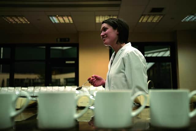 Taylors tea buyer Suzy Garraghan in the tasting room. Photo by Christopher Furlong/Getty Images.