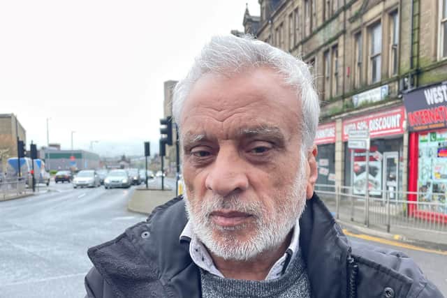 Shopkeeper Geo Khan who went to the aid of a young woman who was stabbed to death in the street as she pushed her baby in a pram on Saturday afternoon in Bradford city centre. Photo credit: Dave Higgens/PA Wire