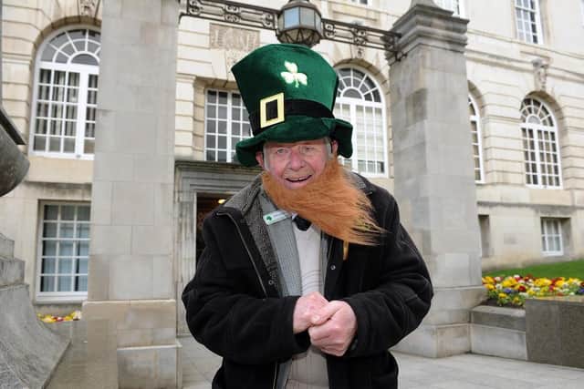 Eddie Lavelle at the St Patricks Day celebrations on Millennium Square in Leeds. (Pic credit: Tony Johnson)
