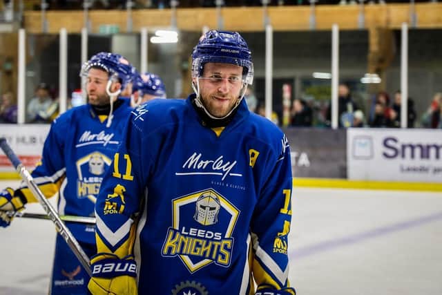 IMPRESED: Centre Matt Haywood says Canadian imports Matt Barron and Noah McMullin have been a pivotal part of Leeds Knights' success in 2023-24. Picture: Jacob Lowe/Knights Media.