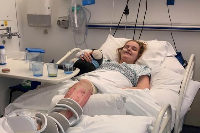 Lucie Maguire in hospital