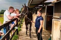 Good year: Ruth Carr sent out 45 winners from her stables last year. Race fans meet Spanish Angel at the Open Day last year.
Picture: James Hardisty