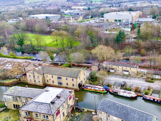Elland Wharf: the Grade II listed former canal moorings warehouse is available for £1.05m.