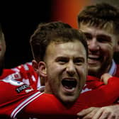 Herbie Kane celebrates scoring Barnsley's second goal from the spot in the League One home game against Carlisle United in January. Picture: Bruce Rollinson.