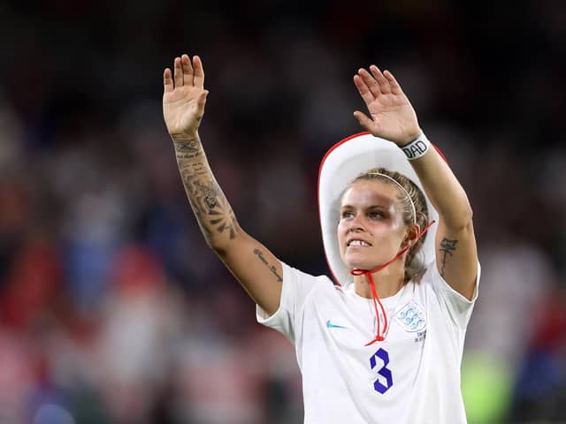 Harrogate-born Rachel Daly of England celebrates following her teams victory during the UEFA Women's Euro 2022 Semi Final match between England and Sweden at Bramall Lane on July 26, 2022 in Sheffield (Picture: Naomi Baker/Getty Images)