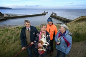 Whitby harbour.
Fight4Whitby: Chris Riddols, Sue Boyce, Andy Jefferson and Joyce Stangoe.
13h February 2024.
Picture Jonathan Gawthorpe
