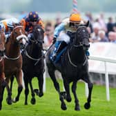 FIRST HOME: Betty Clover ridden by Georgia Dobie (right) coming home to win the Clipper EBF Marygate Fillies' Stakes at York. Picture: Mike Egerton/PA