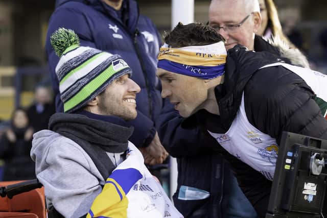 Rob Burrow, left, and Kevin Sinfield, right, have captured the hearts of the nation. (Photo: Allan McKenzie/SWpix.com)