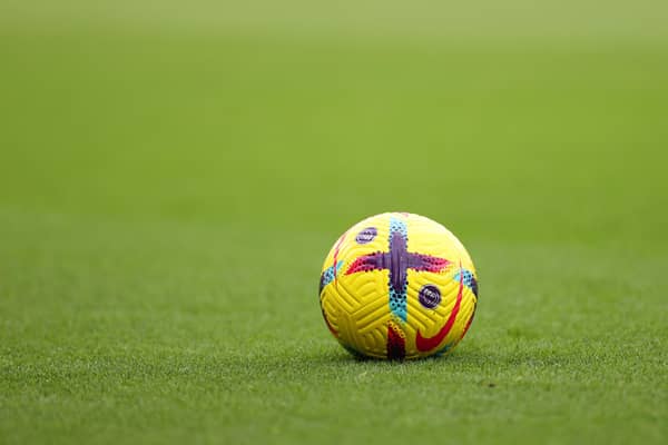 BOURNEMOUTH, ENGLAND - OCTOBER 29: A detailed view of the Nike Premier League Winter Match Ball prior to kick off of the Premier League match between AFC Bournemouth and Tottenham Hotspur at Vitality Stadium on October 29, 2022 in Bournemouth, England. (Photo by Ryan Pierse/Getty Images)