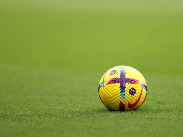 BOURNEMOUTH, ENGLAND - OCTOBER 29: A detailed view of the Nike Premier League Winter Match Ball prior to kick off of the Premier League match between AFC Bournemouth and Tottenham Hotspur at Vitality Stadium on October 29, 2022 in Bournemouth, England. (Photo by Ryan Pierse/Getty Images)