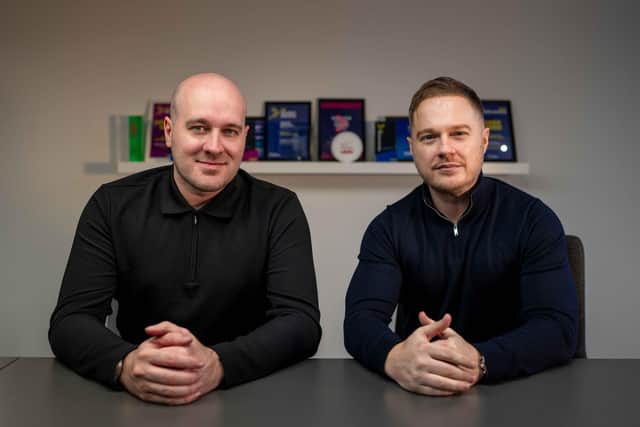Richard Wilson, left, director of Refract Productions, the new photography and videography business launched by digital media connective3, with connective3 chief executive Tim Grice. Picture supplied by connective3