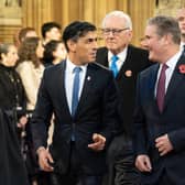 Prime minister Rishi Sunak (left) walks with Labour Party leader Sir Keir Starmer through the Central Lobby at the Palace of Westminster ahead of the State Opening of Parliament in the House of Lords, London in November.  Picture: Stefan Rousseau/PA Wire