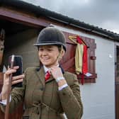 Willow Trotter prepares for competition on the first day of the Great Yorkshire Show