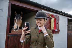 Willow Trotter prepares for competition on the first day of the Great Yorkshire Show
