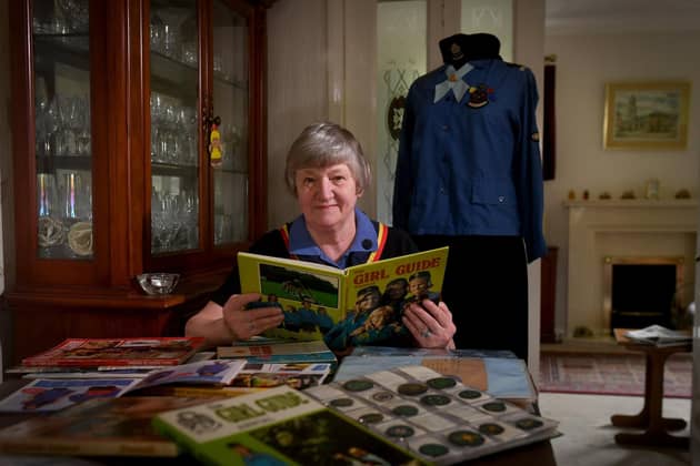 Angie Goddard pictured at her home at Sandal, Wakefield. Angie is a volunteer archivist for West Yorkshire South and has been a Girlguiding volunteer for 50 years. Picture taken by Yorkshire Post Photographer Simon Hulme