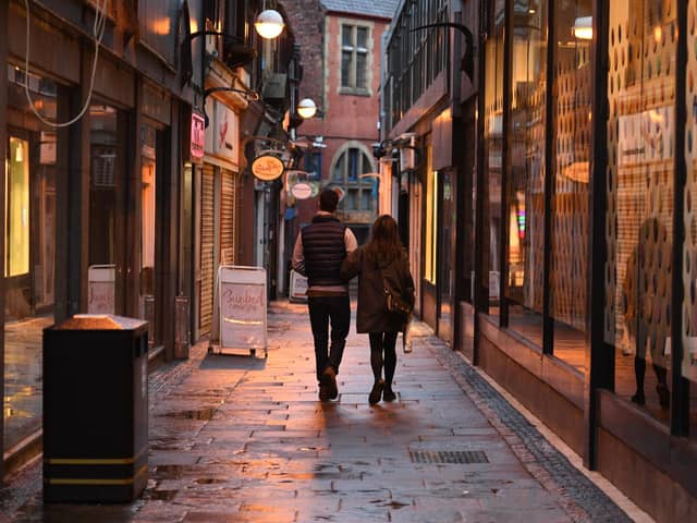The current and former presidents of Sheffield Chamber of Commerce have said they believe the city has the potential to “leapfrog” Leeds and Manchester in terms of green growth. Image: Chapel Walk in Sheffield city centre. (Photo by OLI SCARFF/AFP via Getty Images)