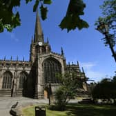 The woman was pushed up against the wall as she walked up towards Rotherham Minster