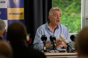 Irish low-cost airline Ryanair CEO Michael O'Leary gives a press conference in Brussels on June 14, 2022.