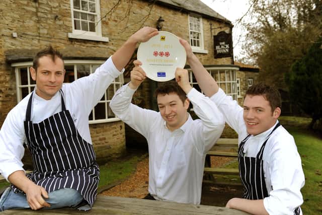 Head chef Adam Jackson with partners James Banks and Tommy Banks  in 2011.