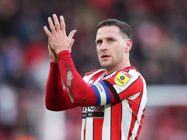 Sheffield United's Billy Sharp applauds the fans following during the Sky Bet Championship match at Bramall Lane, Sheffield. Picture: Isaac Parkin/PA